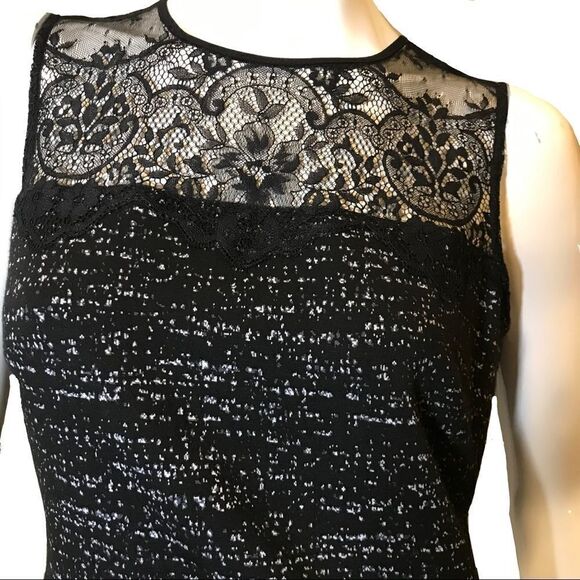 Vince Camuto Lace Marbleized Sleeveless Dress Black Size 4 - Picture 4 of 12